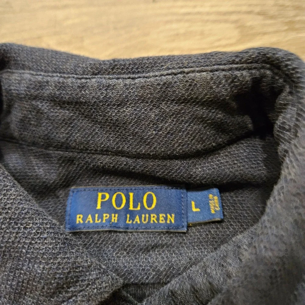 Polo Ralph Lauren Featherweight Mesh Shirt Mens L Gray Heather Button Up Cotton